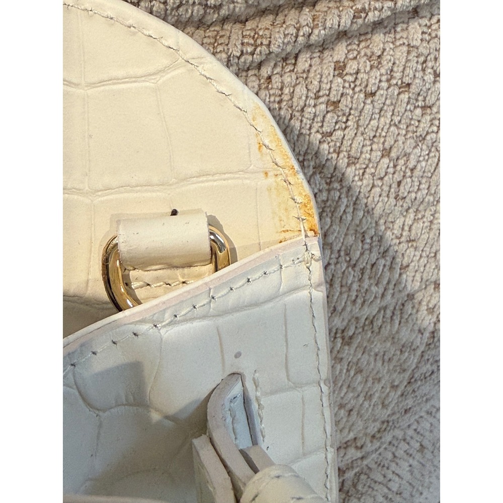 Claudia Firenze Cream Croc Embossed Leather Satchel Handbag NWT - Picture 12 of 12